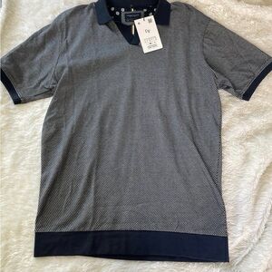 Denim & Flower Navy and White Polo Shirt